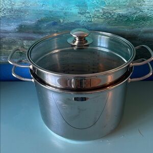Williams Sonoma 8 quart Kim Korea 18/10 Stainless Steel Pot Steamer -Pro Grade
